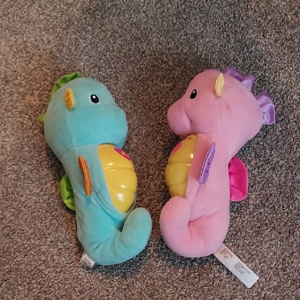 Fisher-Price Pink and Blue Plush Seahorse Toy Set